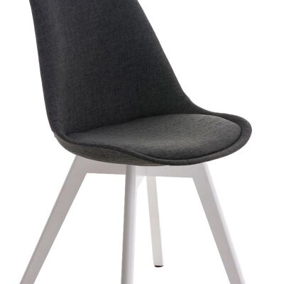 Visitor chair Borneo STOFF, white dark gray 41x48x81 dark gray Material Wood