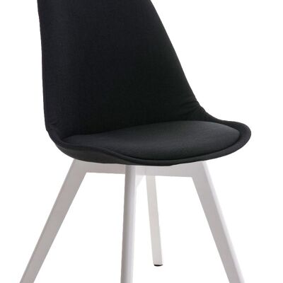 Visitor chair Borneo STOFF, white black 41x48x81 black Material Wood