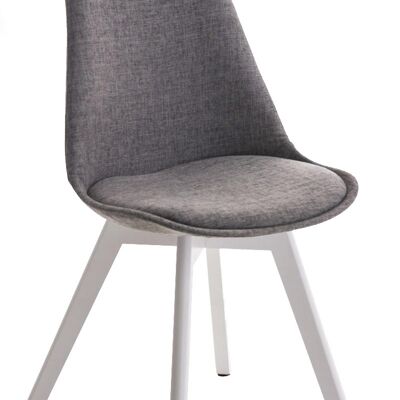 Silla de visita Borneo STOFF, blanco gris claro 41x48x81 gris claro Material Madera