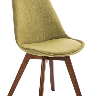 Silla de visita Borneo TELA, nogal verde claro 41x48x81 verde claro Material Madera