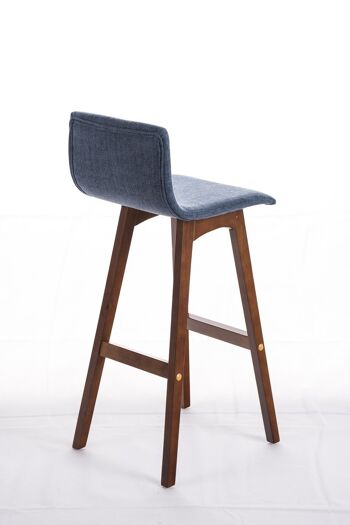 Tabouret de bar Taunus tissu noyer bleu 40x40x93 bleu Matière Bois 2