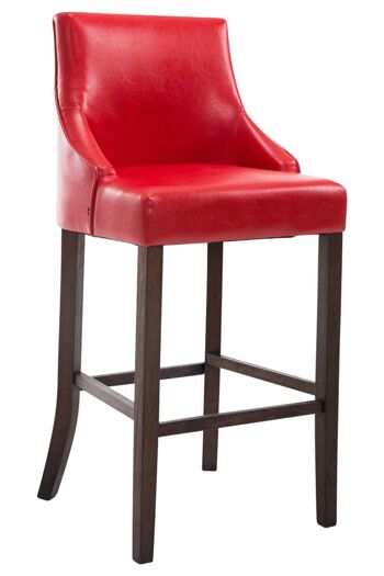 Tabouret de bar Innsbruck antique-rouge foncé 53x54,5x113 cuir artificiel rouge Bois 1