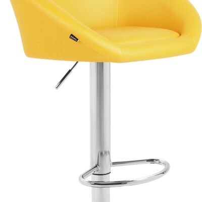 Taburete de bar Miami V2 amarillo 51x55x86 cuero artificial amarillo Metal cromado