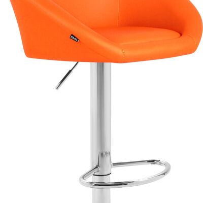 Barhocker Miami V2 orange 51x55x86 orange Kunstleder Verchromtes Metall