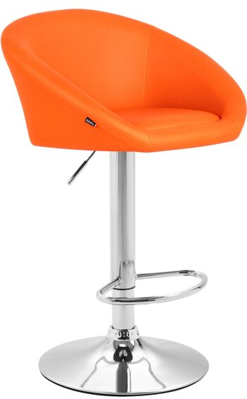 Tabouret de bar Miami V2 orange 51x55x86 simili cuir orange Métal chromé 1