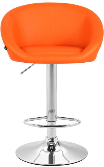 Tabouret de bar Miami V2 orange 51x55x86 simili cuir orange Métal chromé 2