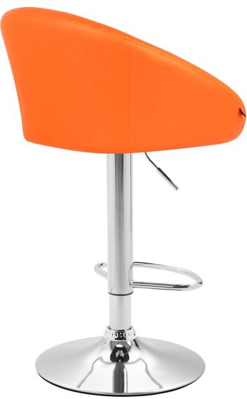 Tabouret de bar Miami V2 orange 51x55x86 simili cuir orange Métal chromé 4