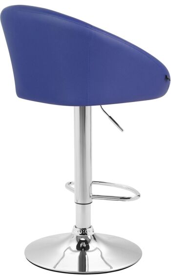 Tabouret de bar Miami V2 bleu 51x55x86 simili cuir bleu Métal chromé 4