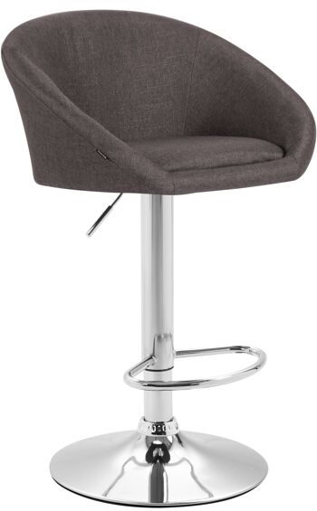 Tabouret de bar Miami V2 tissu gris foncé 51x55x86 gris foncé Matière Métal chromé 1