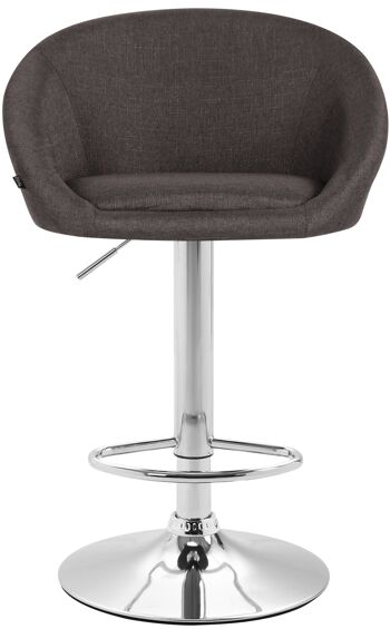 Tabouret de bar Miami V2 tissu gris foncé 51x55x86 gris foncé Matière Métal chromé 2