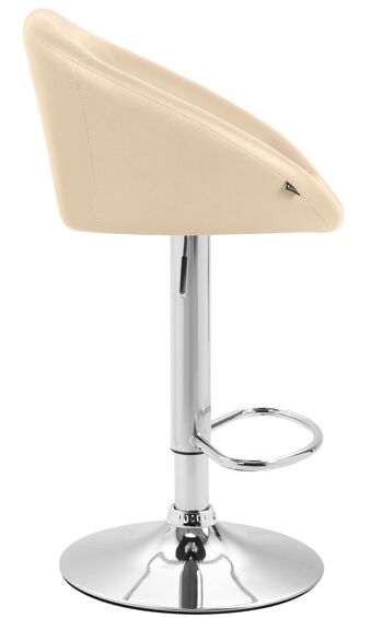 Tabouret de bar Miami V2 crème 51x55x86 similicuir crème Métal chromé 3