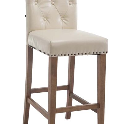 Bar stool Louise antique light cream 57x42x113 cream artificial leather Wood