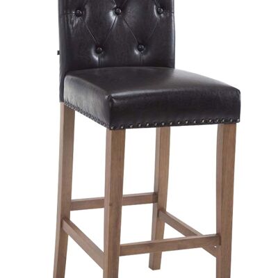 Bar stool Louise antique light brown 57x42x113 brown leatherette Wood