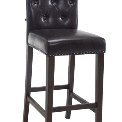 Bar stool Louise antique brown 57x42x113 brown leatherette Wood