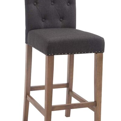 Tabouret de bar Louise tissu antique gris foncé clair 57x42x113 gris foncé Matière Bois