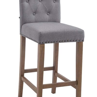 Tabouret de bar Louise tissu antique gris clair clair 57x42x113 gris clair Matière Bois