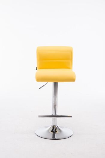 Tabouret de bar Denver V2 jaune 48x37x84 cuir artificiel jaune Métal chromé 2