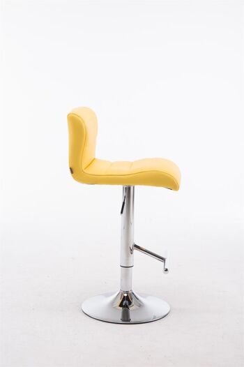 Tabouret de bar Denver V2 jaune 48x37x84 cuir artificiel jaune Métal chromé 3