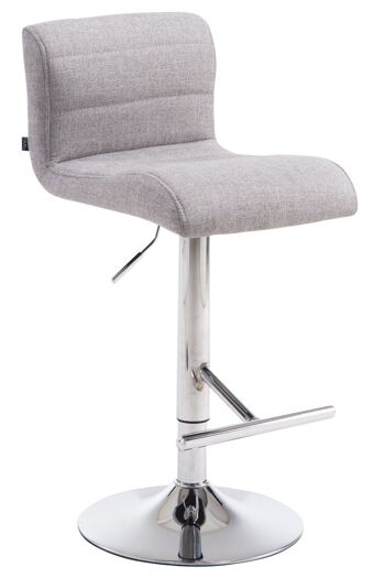 Tabouret de bar Denver V2 tissu gris clair 48x37x84 gris clair Matière Métal chromé 1