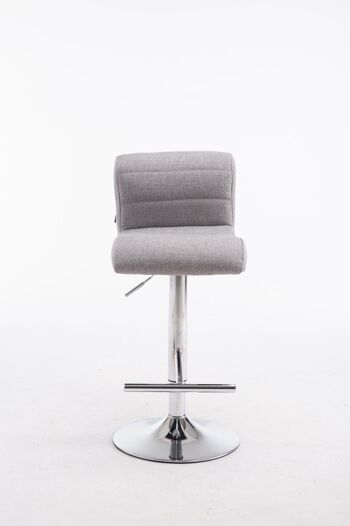 Tabouret de bar Denver V2 tissu gris clair 48x37x84 gris clair Matière Métal chromé 2