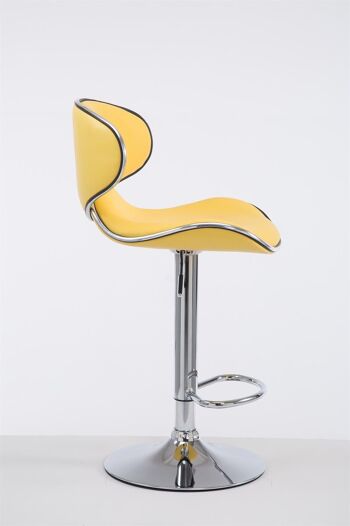 Tabouret de bar Las Vegas V2 chrome jaune 49x46x88 cuir artificiel jaune Métal chromé 2