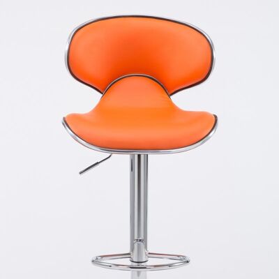 Bar stool Las Vegas V2 chrome orange 49x46x88 orange leatherette Chromed metal