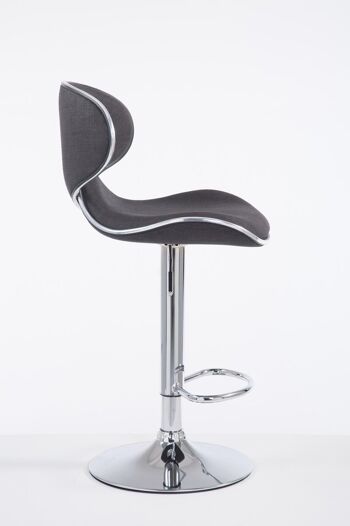 Tabouret de bar Las Vegas V2 tissu chrome gris foncé 49x46x88 gris foncé Matière métal 2