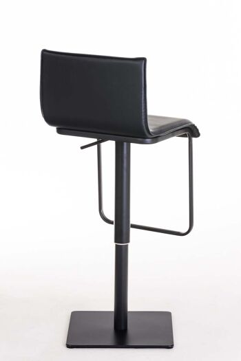 Tabouret de bar Limon B noir 46x41x80 cuir artificiel noir acier inoxydable 4