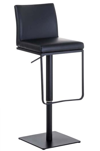 Tabouret de bar Panama B simili cuir noir 44x42x86 simili cuir noir inox 1