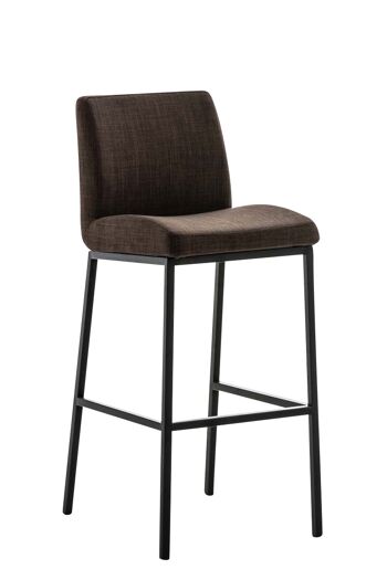 Tabouret de bar Santos B77 FABRIC marron 51x42,5x102 marron Matière Métal noir mat 1