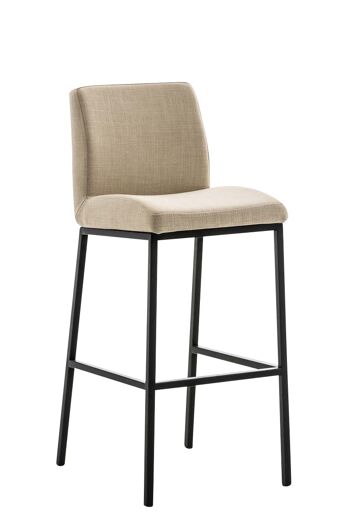 Tabouret de bar Santos B77 FABRIC crème 51x42,5x102 crème Matière Métal noir mat 1