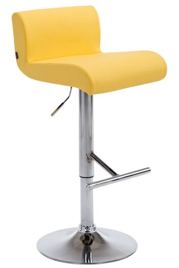 Tabouret de bar California jaune 44x38x80 simili cuir jaune Métal chromé 1