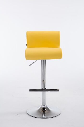 Tabouret de bar California jaune 44x38x80 simili cuir jaune Métal chromé 2