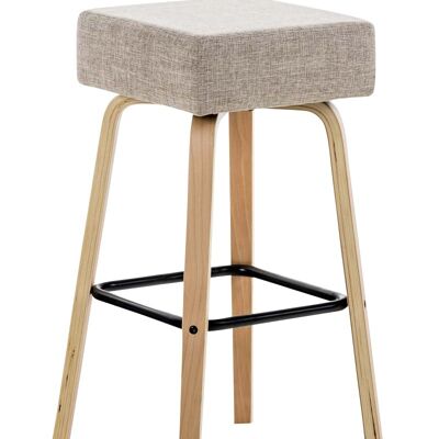 Barhocker Luca in Naturstoff creme 43x43x75 creme Material Holz