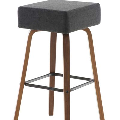 Barhocker Luca Stoff Nussbaum dunkelgrau 43x43x75 dunkelgrau Material Holz