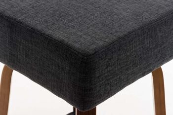 Tabouret de bar Luca tissu noyer gris foncé 43x43x75 gris foncé Matière Bois 4