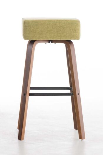 Tabouret de bar Luca tissu noyer vert clair 43x43x75 vert clair Matière Bois 2