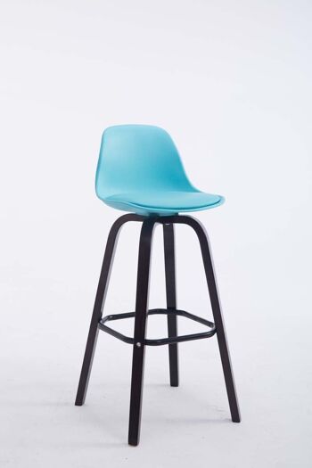 Avika tabouret de bar simili cuir cappuccino bleu 44x44x95 bois plastique bleu 3