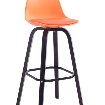 Avika bar stool imitation leather cappuccino orange 44x44x95 orange plastic Wood