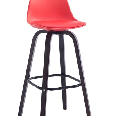 Avika bar stool imitation leather cappuccino red 44x44x95 red plastic Wood