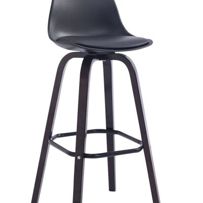 Avika bar stool imitation leather cappuccino black 44x44x95 black plastic Wood