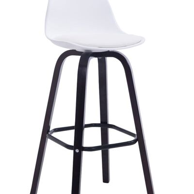 Avika bar stool imitation leather cappuccino white 44x44x95 white plastic Wood