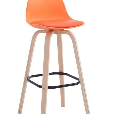 Bar stool Avika imitation leather Natura orange 44x44x95 orange plastic Wood
