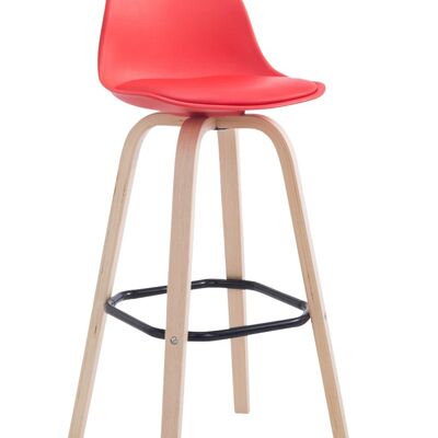 Bar stool Avika imitation leather Natura red 44x44x95 red plastic Wood
