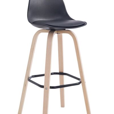 Bar stool Avika imitation leather Natura black 44x44x95 black plastic Wood