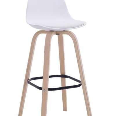 Bar stool Avika imitation leather Natura white 44x44x95 white plastic Wood