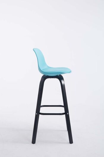 Tabouret de bar Avika simili cuir noir bleu 44x44x95 bois plastique bleu 4