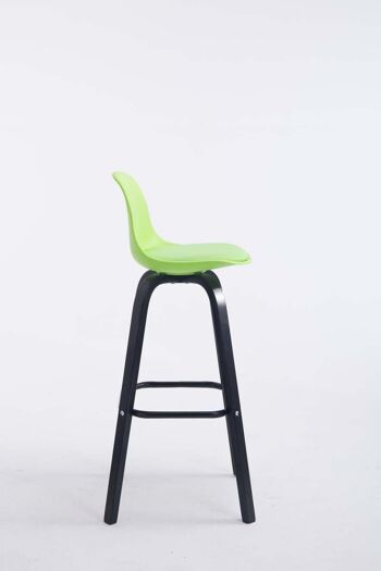 Tabouret de bar Avika simili cuir noir végétal 44x44x95 bois plastique végétal 4