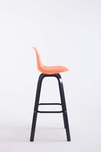 Tabouret de bar Avika simili cuir noir orange 44x44x95 plastique orange Bois 4