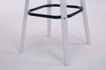 Tabouret de bar Avika cuir artificiel blanc noir 44x44x95 bois plastique noir 6